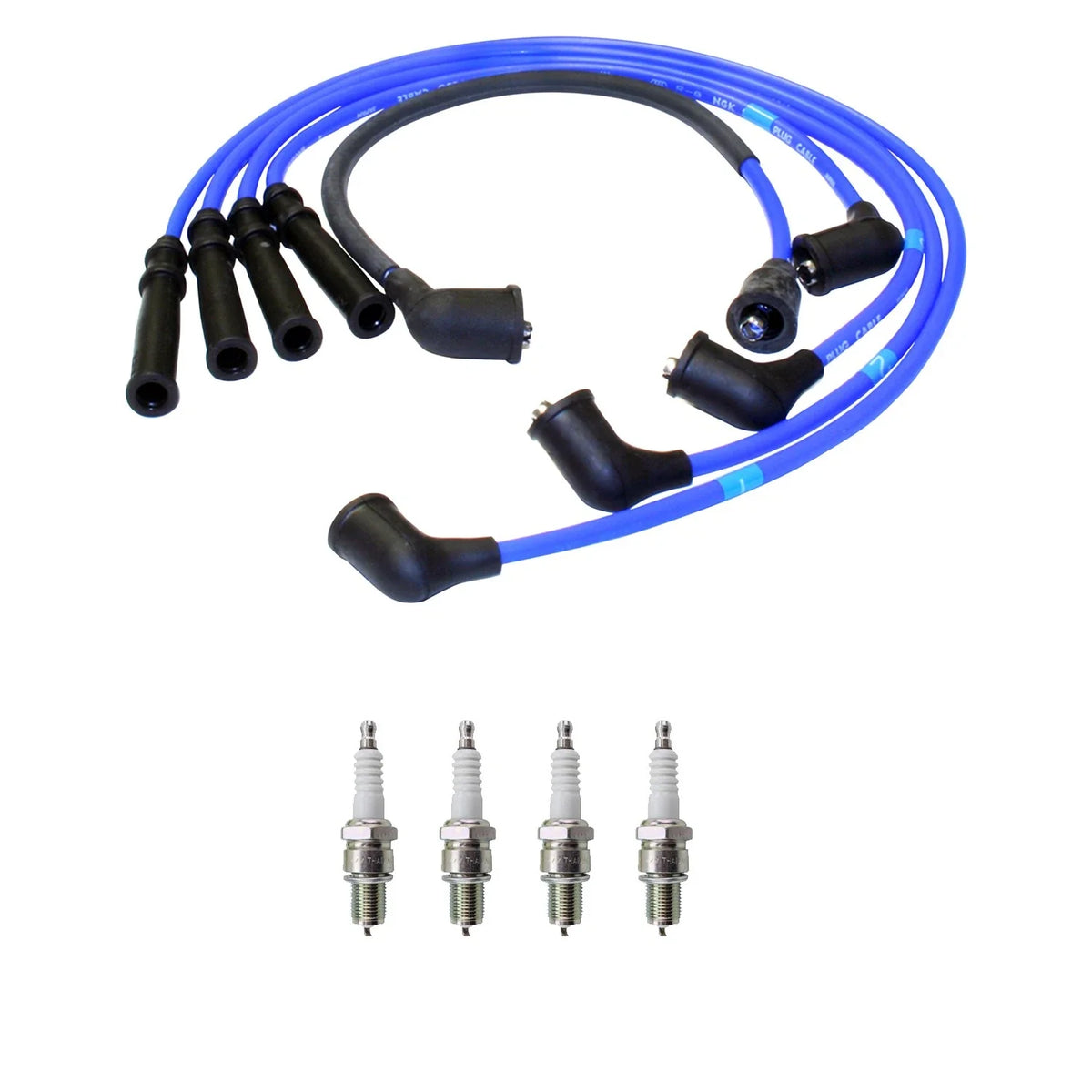 NGK 7mm Wire Set 4 Platinum Spark Plug Kit for Mazda B2200 (1987–1993)