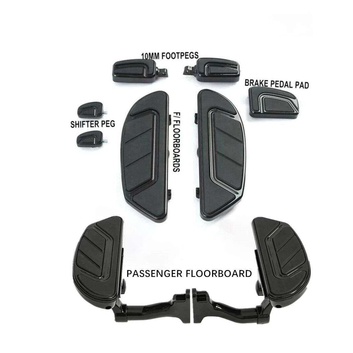 Rider Passenger Floorboard Brake Pedal Shifter Peg for Harley Touring (1993–2024)