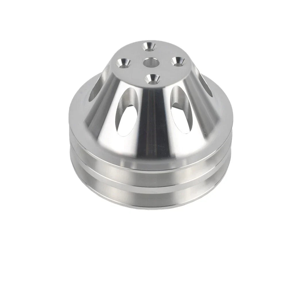 Water Pump Pulley for SB Chevy SBC 350 383 400 (Long Pump, Double Grooves)