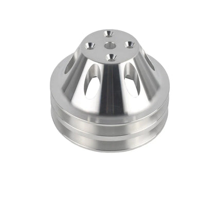 Water Pump Pulley for SB Chevy SBC 350 383 400 (Long Pump, Double Grooves)