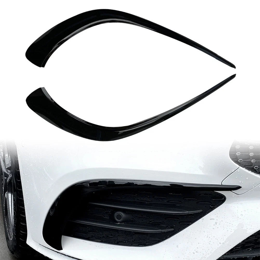 2X Black Front Bumper Lip Splitter Spoiler for Mercedes Benz CLA C118 (2020–2023)
