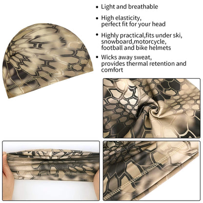 Set of 6 Cooling Skull Caps for Various Sizes (Black, Grey, Dark Blue, Camouflage)
