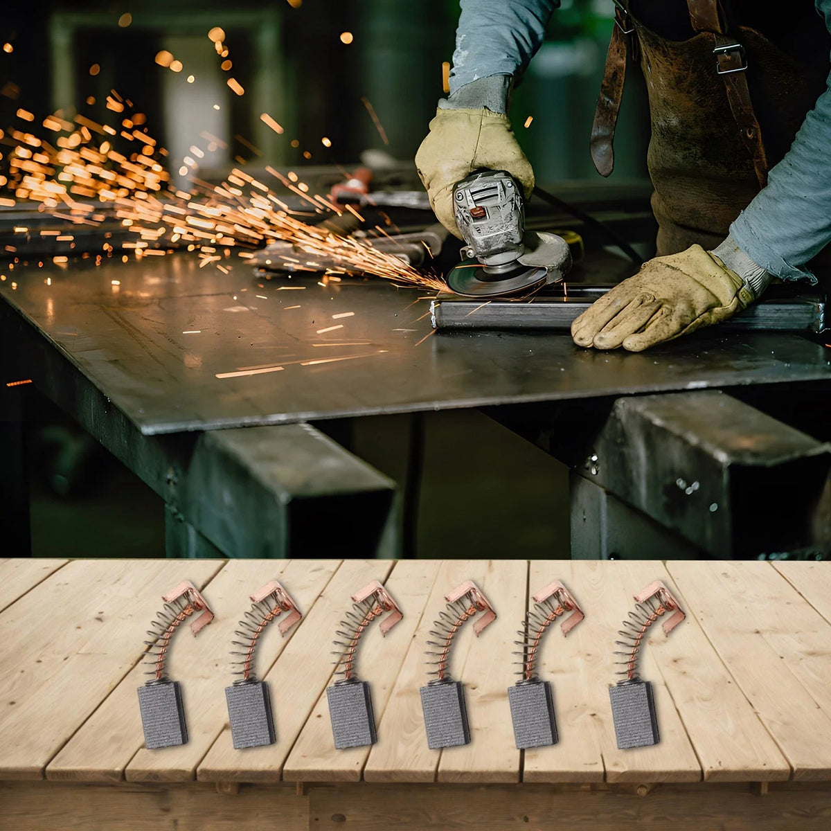 Pack of 6 Carbon Brushes for PAG600 Angle Grinder