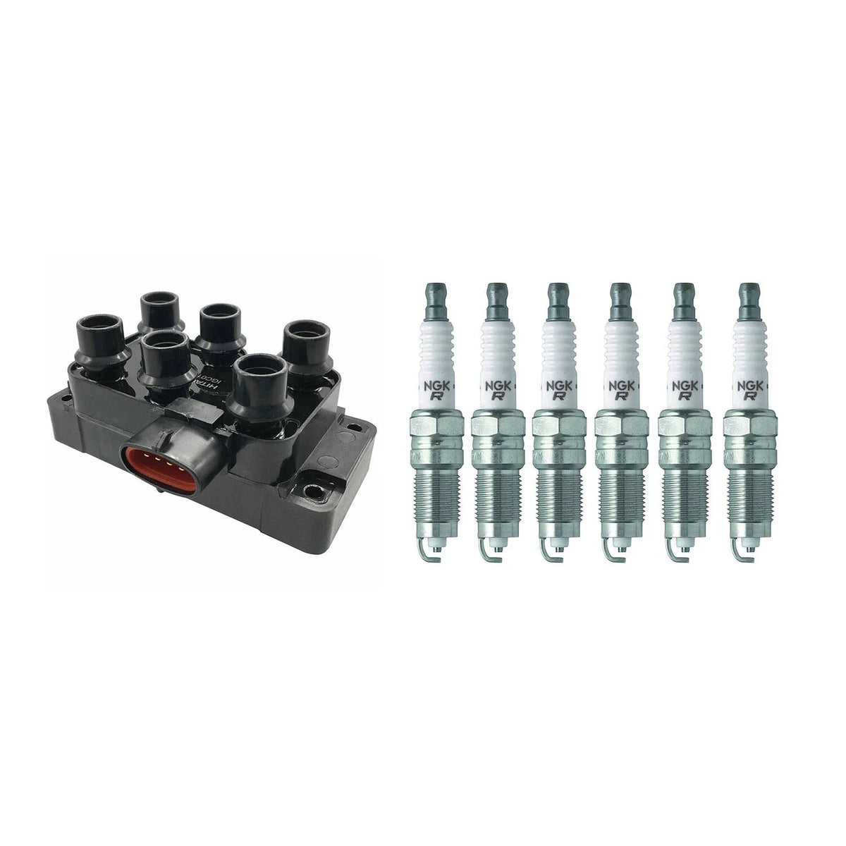 Set of 6 Hitachi Ignition Coils & NGK Platinum Spark Plugs for Explorer Sport Ranger (1991–2010)