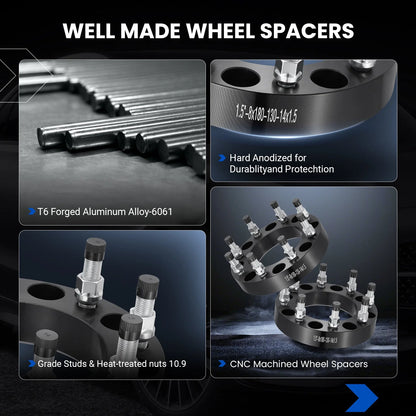 Set of 4 Wheel Spacers 8x180 1.5" for Chevrolet Silverado GMC Sierra 2500 HD