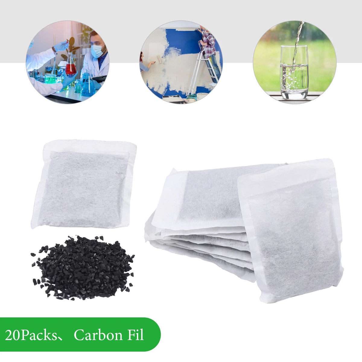 20 Bags Activated Carbon Filters for Water Purification