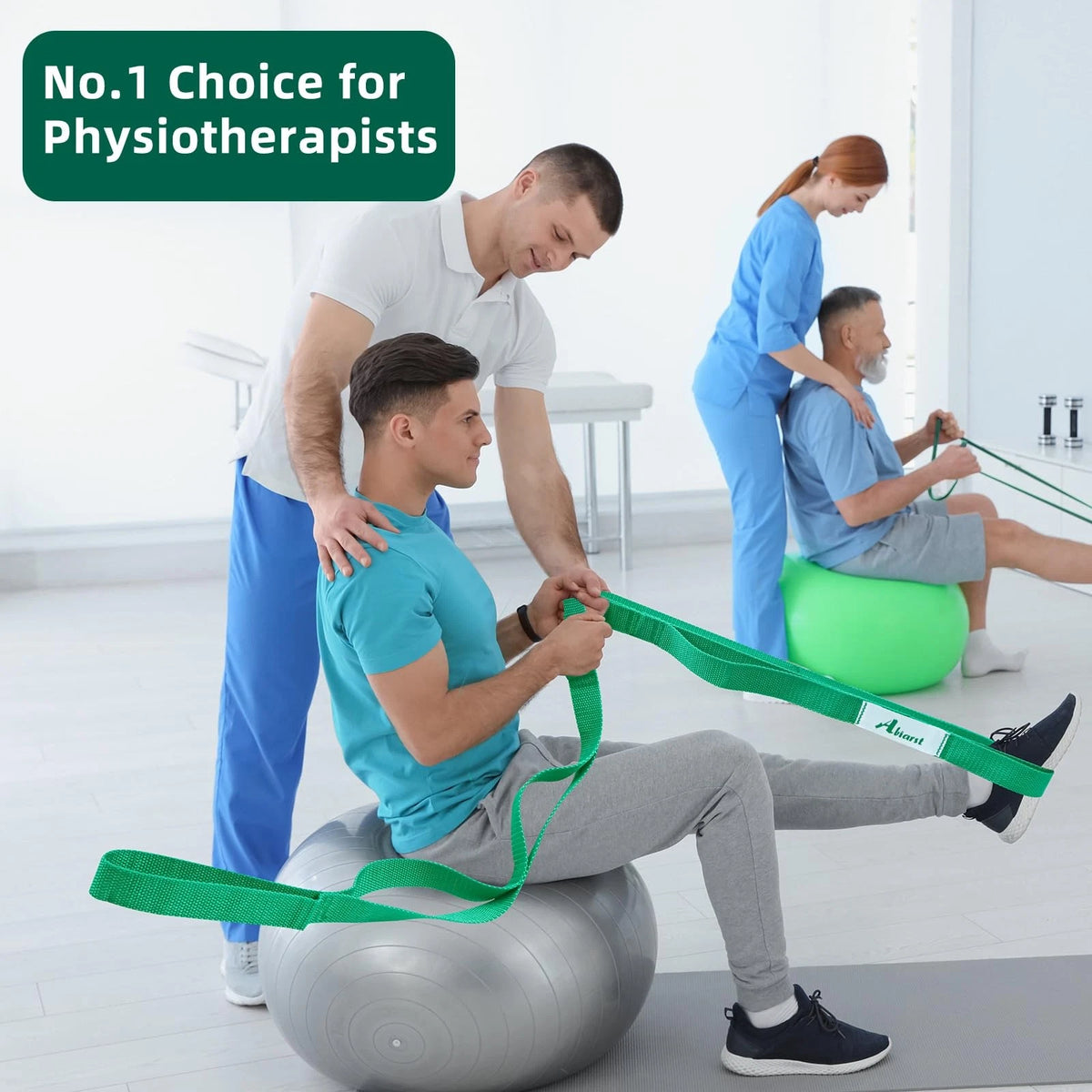 Stretching Strap Yoga Straps for Physical Therapy (10 Loops, Non-Elastic)