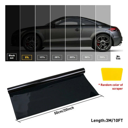 Window Tint Film 20" x 10ft Roll 5% VLT for Car Home Office Glass