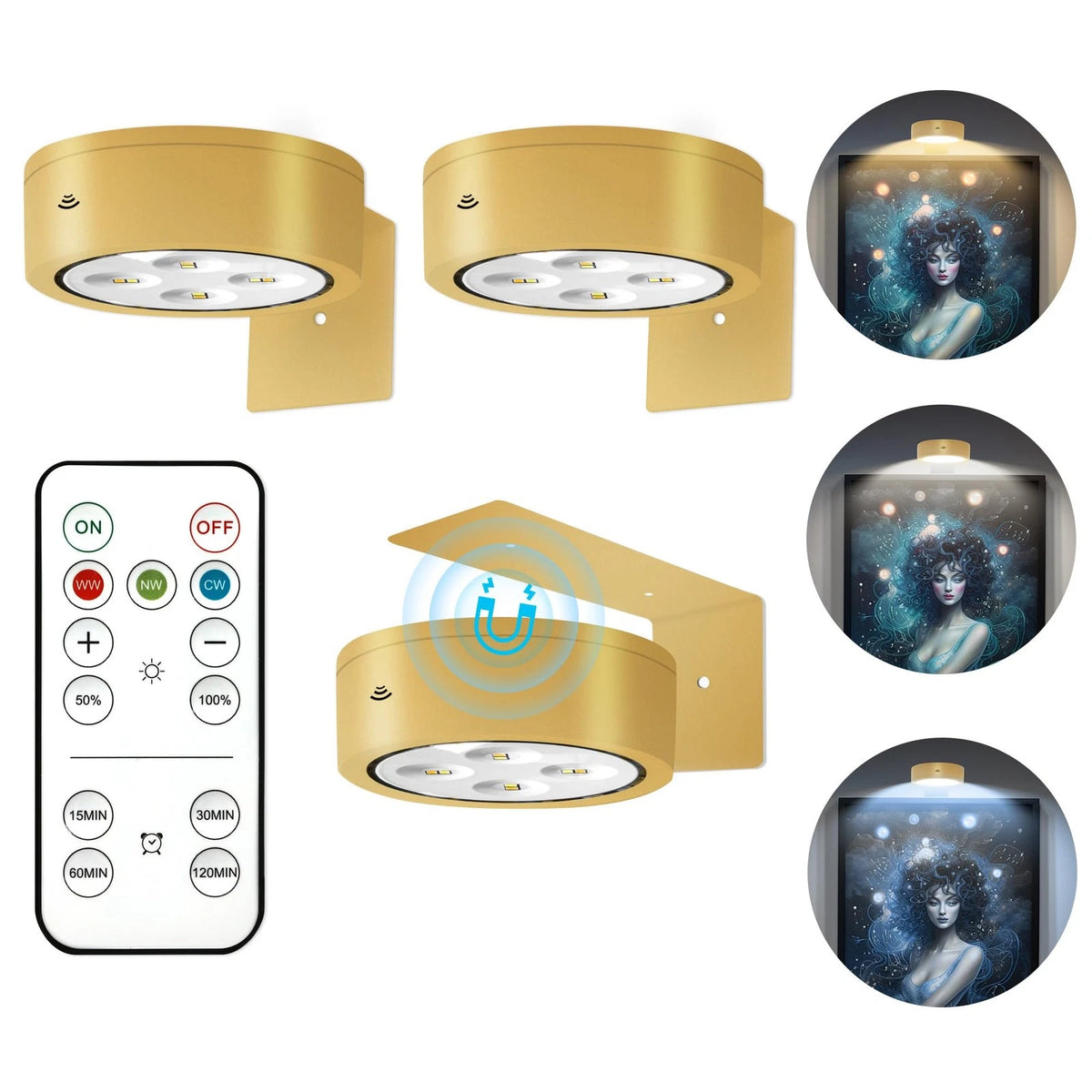 3Pcs Battery Operated Picture Light for