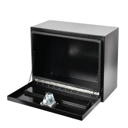 Tool Box for Pickup Truck (24"x12"x14", Black Steel)
