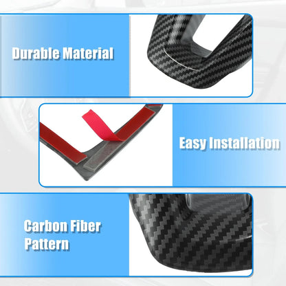 3pcs Carbon Fiber Steering Wheel Cover Trim for Ford 