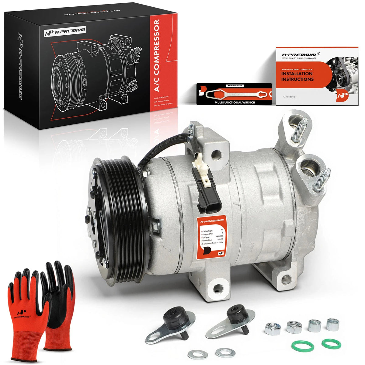 A-Premium A/C Compressor with Clutch for Ford Escape Mercury Mariner (2001–2012) 8L8Z19703B, ZZCB6145Z