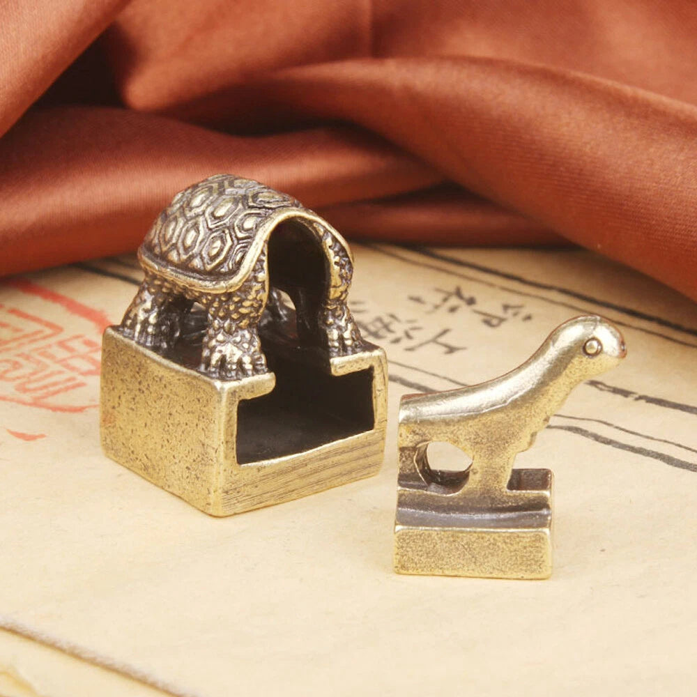 Antique Bronze Recruit Money Turtle Seal Statue