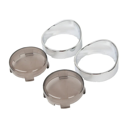 Turn Signal Light Trim Ring Bezels for Harley Softail Dyna