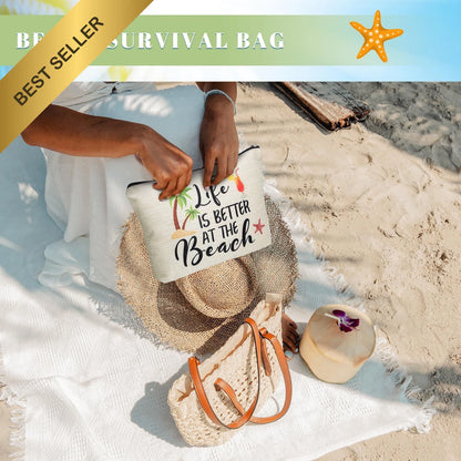 Set of 6 Beach Makeup Bags for Summer Essentials