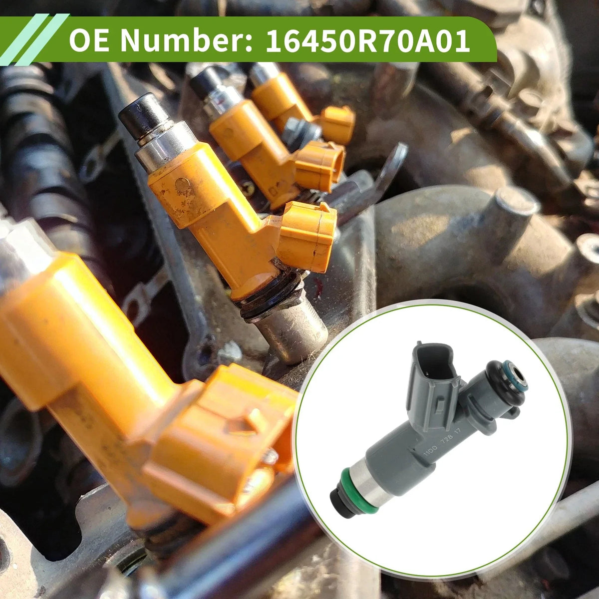Fuel Injector No. 16450R70A01 for Honda Accord 3.5 (2008–2017)