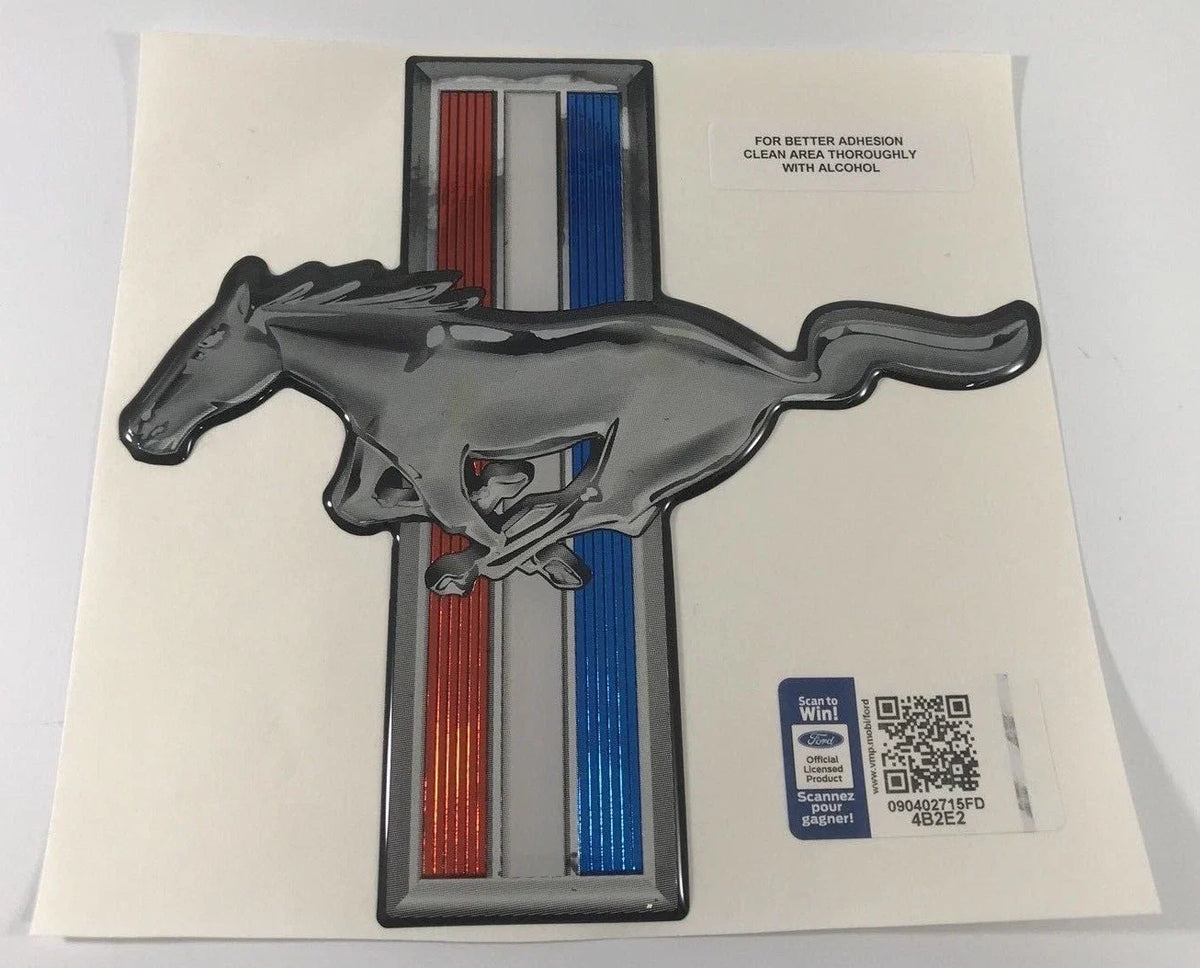 Adhesive Decal Emblem Tri Bar Pony for Ford Mustang (2005–2014)