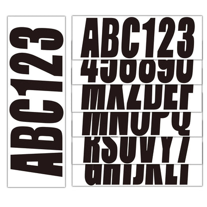 Set of 4 Black Decals Stickers for Boat Registration A-Z & 0-9