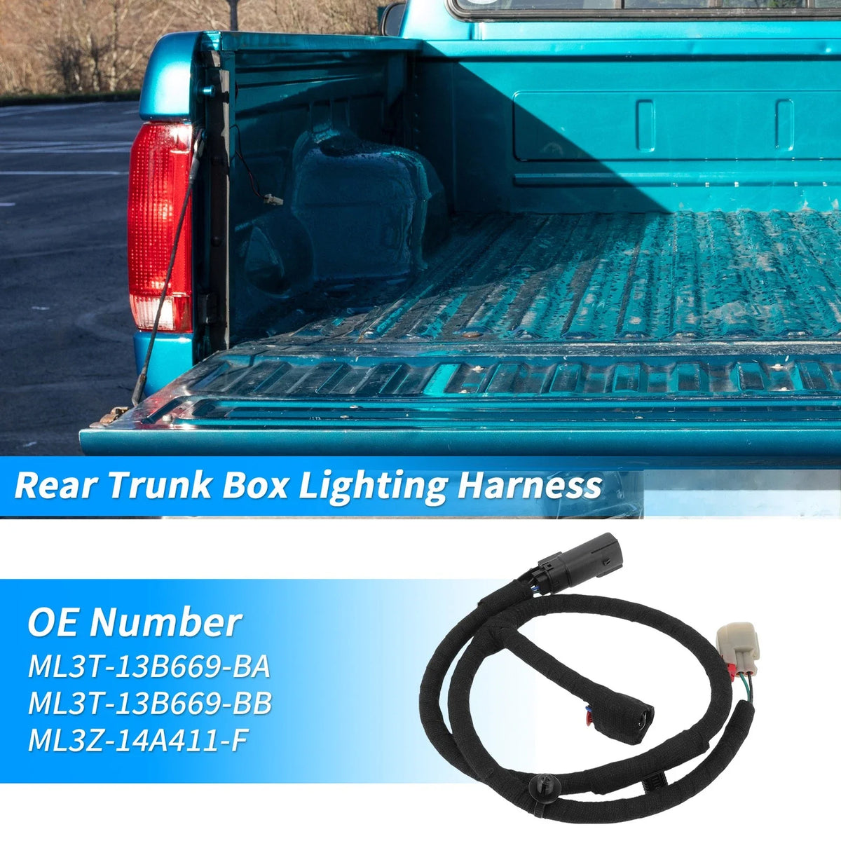 Driver Side Bed Lamp Wiring Harness Jumper Assembly for Ford F-150 (2015–2020)