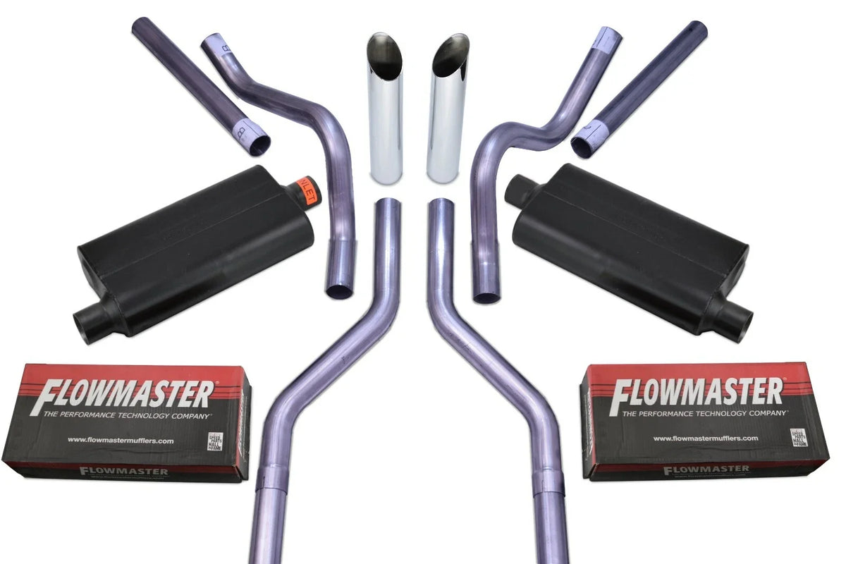 Dual Exhaust Kit for Chevy GMC C10 (1963–1972) - Flowmaster 50 Series Slash Corner