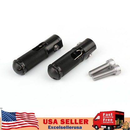 Set of 2 CNC Folding Foot Pegs for Universal Motorcycle (FP-140-Black)