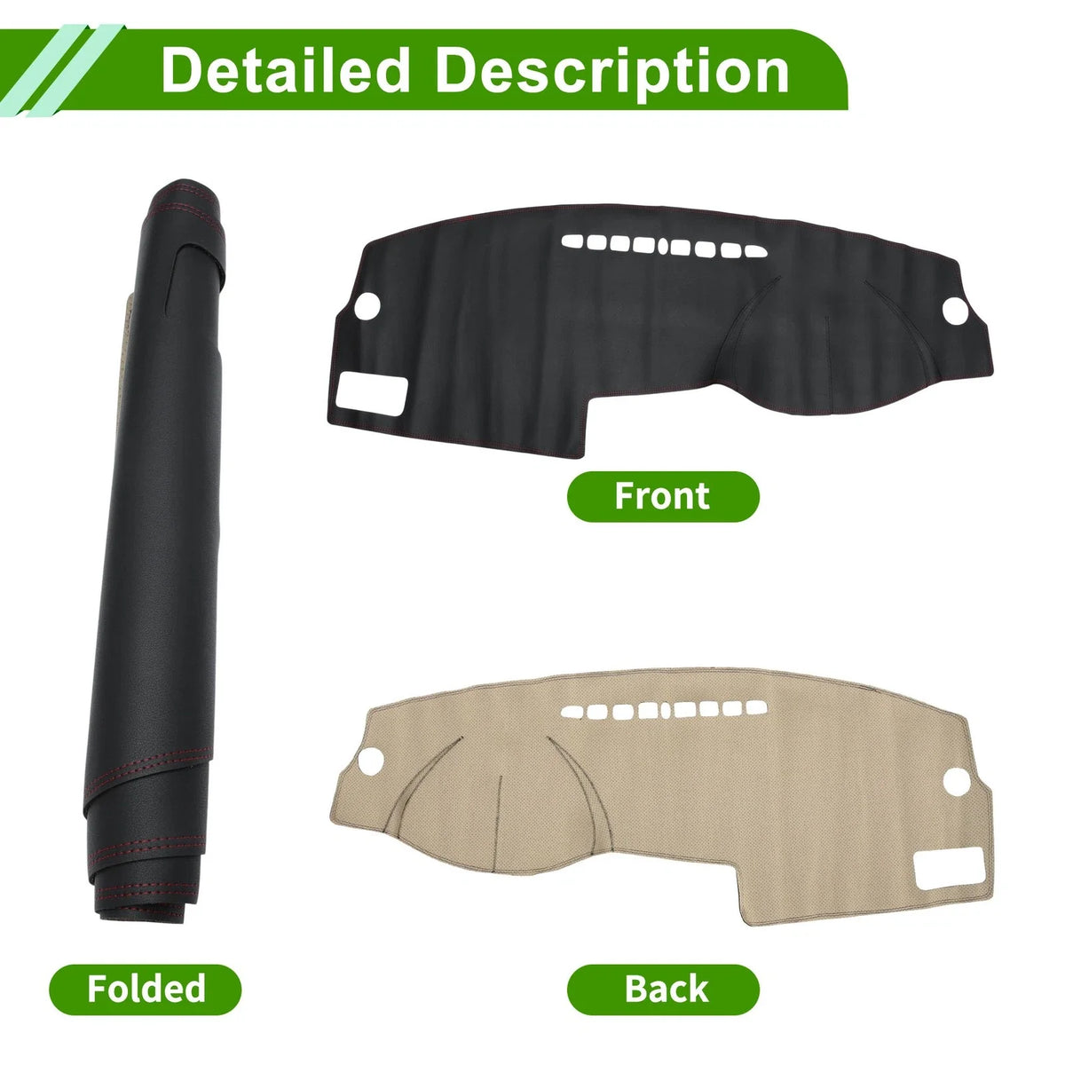 Dashboard Cover for Ford Mondeo (2004–2012) Dash Mat Carpet Black Red
