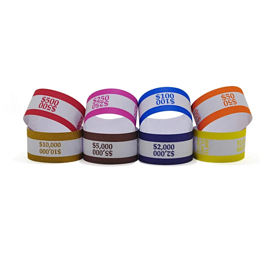Pack of 400 Self Sealing Currency Straps for Bill