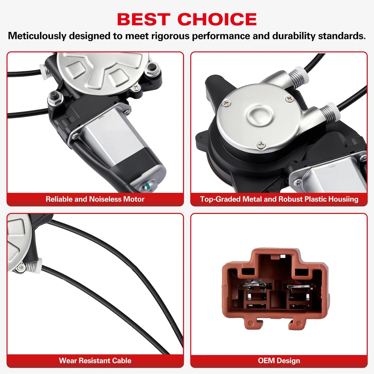 Rear Left Power Window Regulator w/Motor for Honda Accord (1990–1993) 741-711