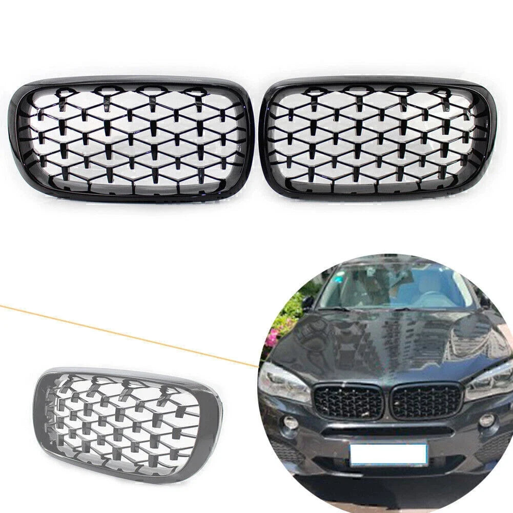 ABS Front Grille for BMW X5 F15 (2014–2016) Glossy Black Meteor Style