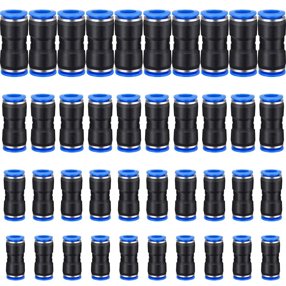 Set of 80 Air Pneumatic Push-in Connectors 1/4" 5/16" 3/8" 1/2" 4/6/8/10mm