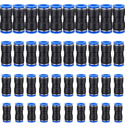 Set of 80 Air Pneumatic Push-in Connectors 1/4" 5/16" 3/8" 1/2" 4/6/8/10mm