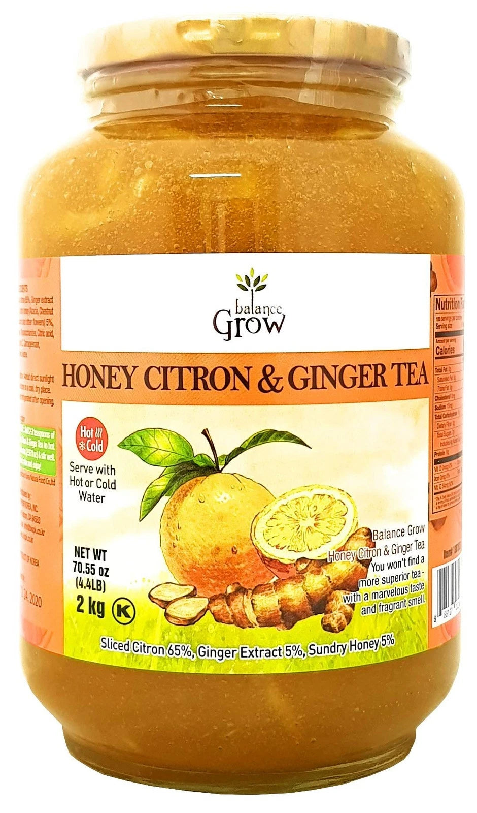 Balance Grow Honey Citron and Ginger Tea 70.55oz (Pack of 1)