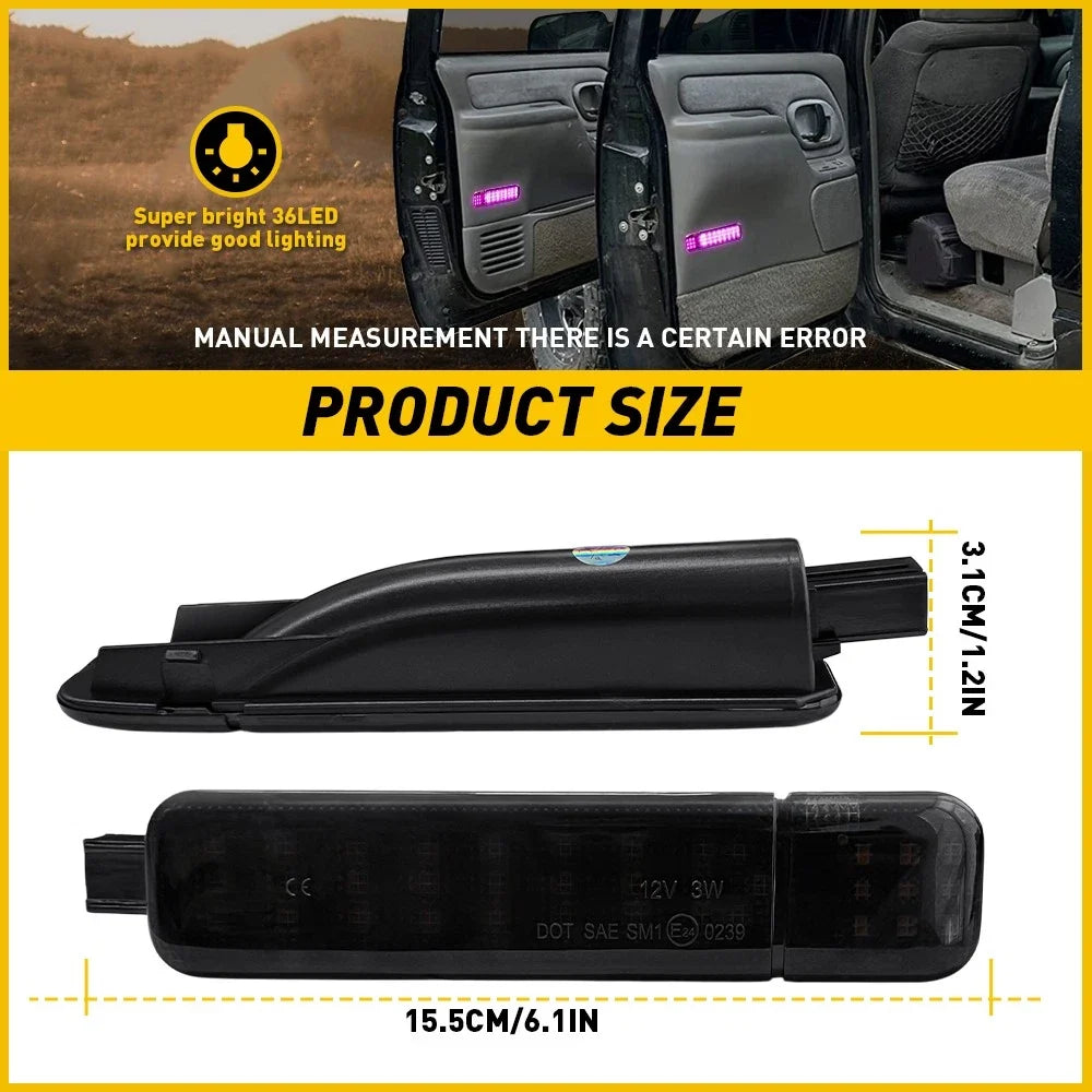 LED Door Panel Lights Smoked Purple for Chevrolet Suburban 1500 2500 (2000–2023)
