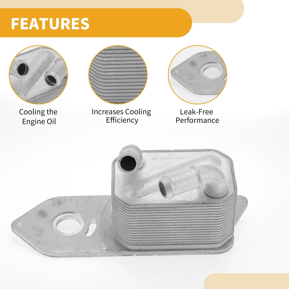 Engine Oil Cooler with O-rings for Ford Transit (No.GK2Q6A642AB)