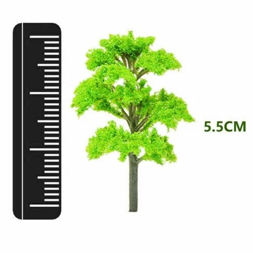 50Pcs 55mm HO Scale Model Trees for Train Railroad Park Landscape Scenery
