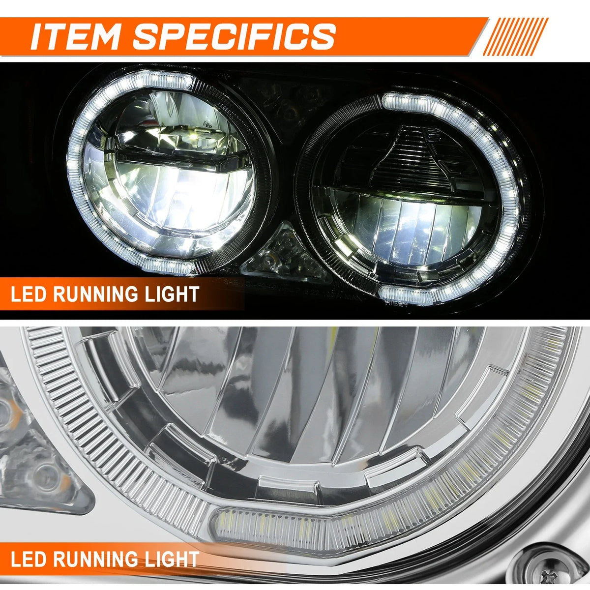 Full LED Turn Signal Headlights for Peterbilt 359 379 389 (1981–2021)