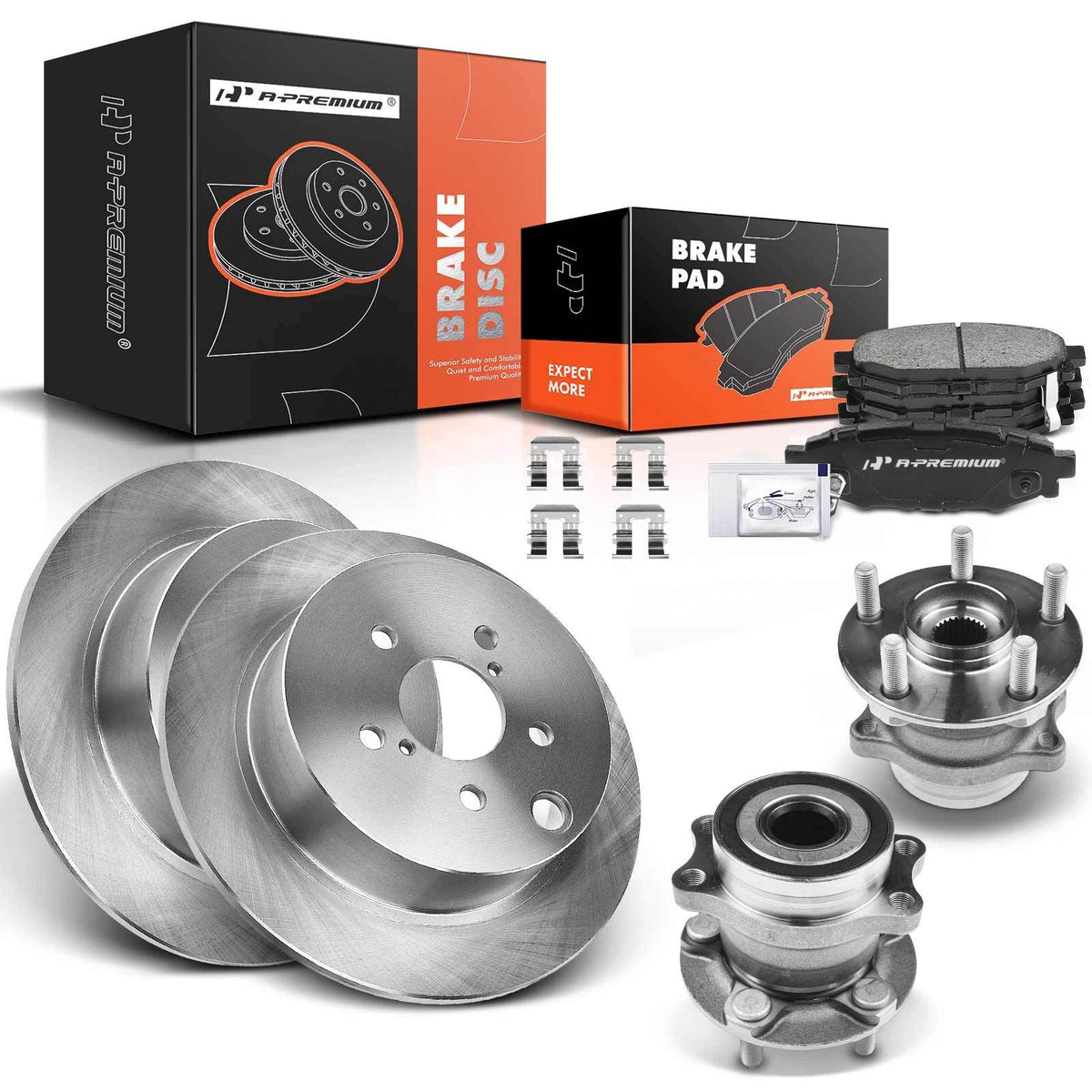 Set of 4 Rear Disc Brake Rotors & Pads for Subaru Impreza (2012–2016) 980962R, JBR1548, SBC1114