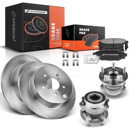 Set of 4 Rear Disc Brake Rotors & Pads for Subaru Impreza (2012–2016) 980962R, JBR1548, SBC1114