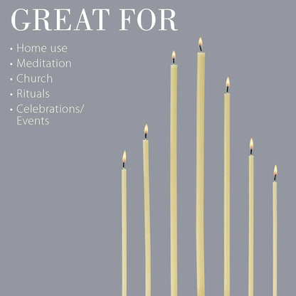 Set of 4 Beeswax Candles for Home Decor (5.9 in, Honey-Scented, White)