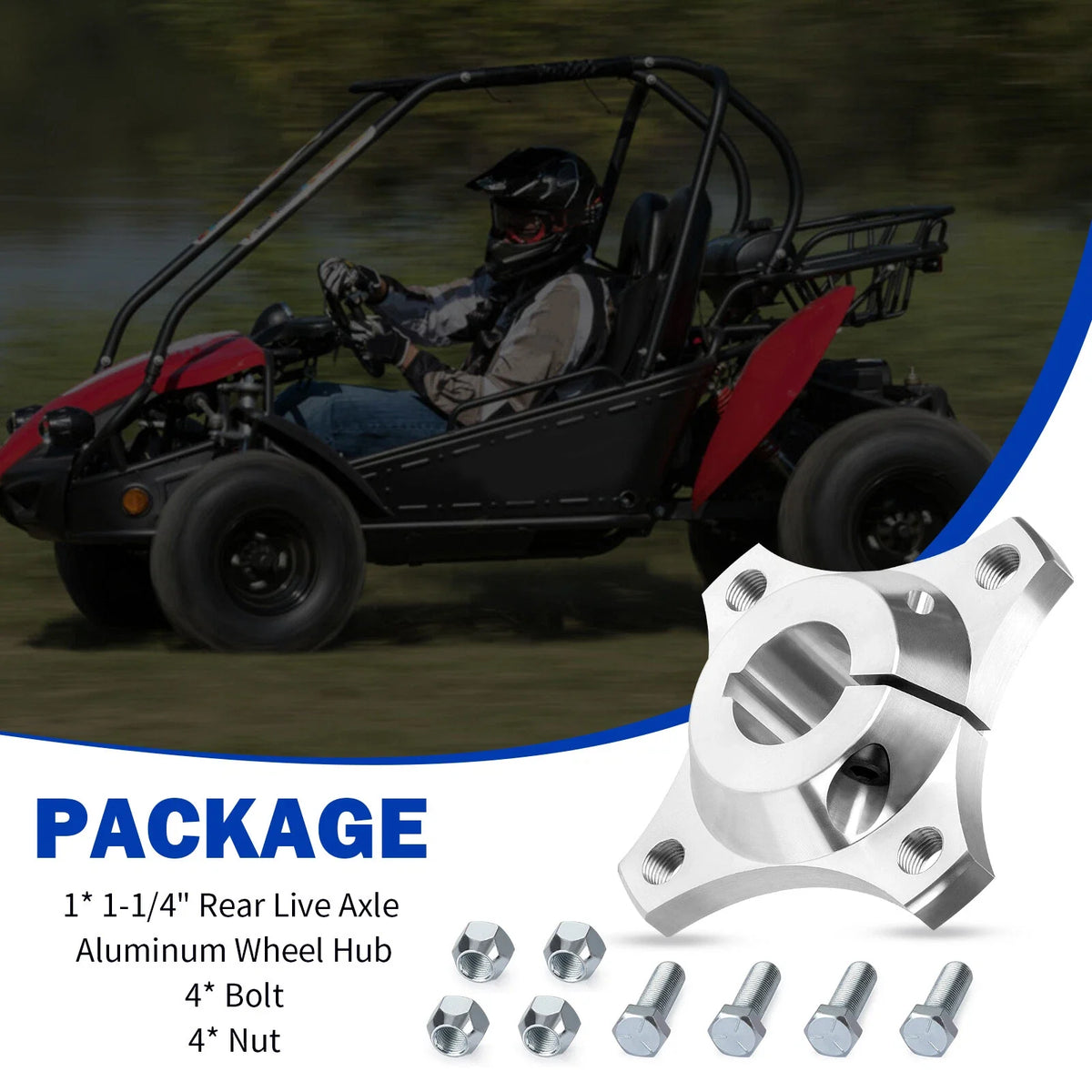 1-1/4 Rear Live Axle Aluminum Wheel Hub for Go Kart Buggy