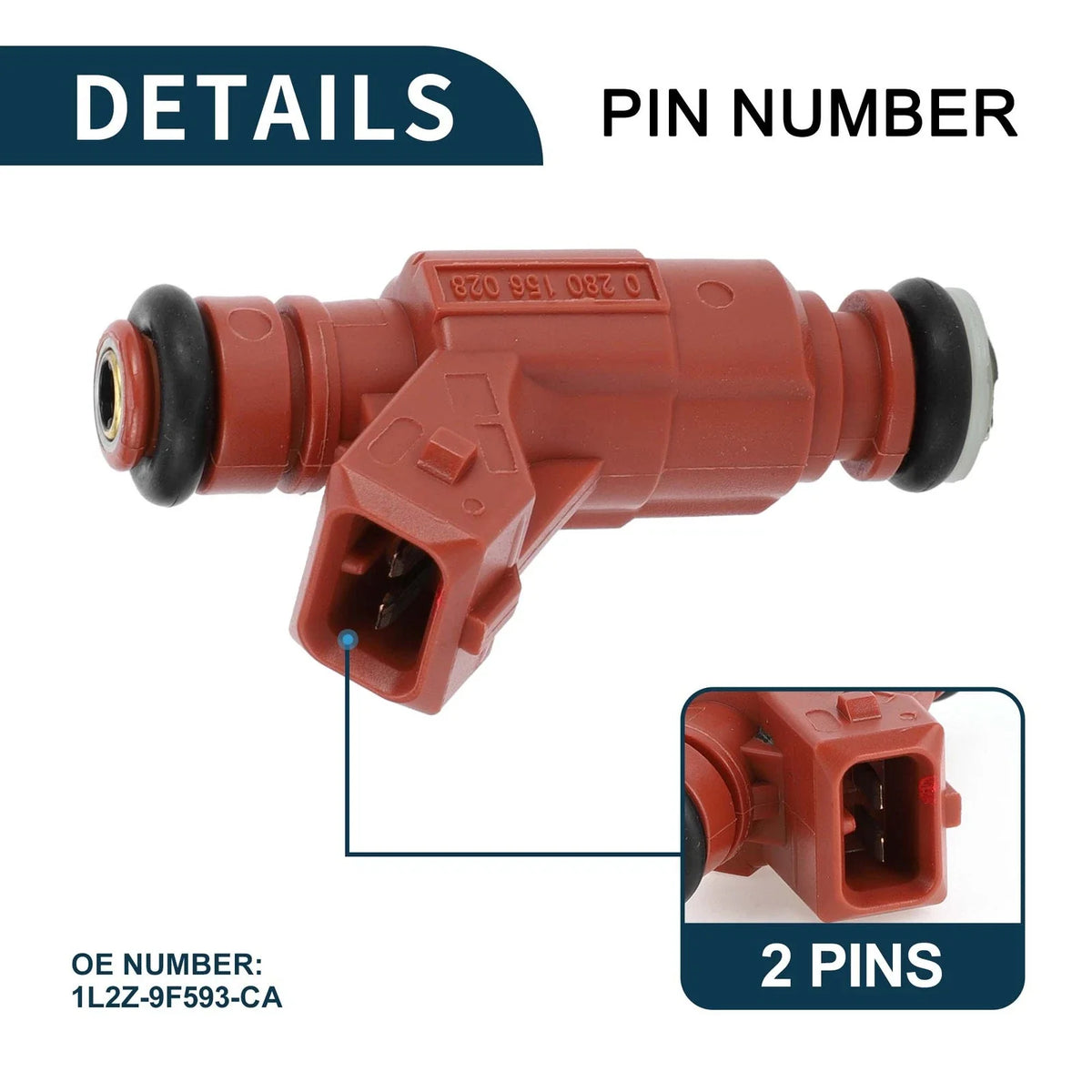 Set of 6 Fuel Injectors No.1L2Z-9F593-CA for Ford Explorer (2002–2003)