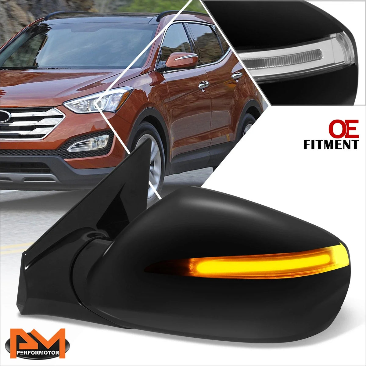 Memory Heated Turn Signal Blind Spot Side Mirror Left for Santa Fe Sport (2013–2018)