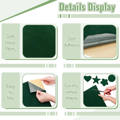 Green Self Adhesive Felt Fabric 105" L X 14.2" W Peel and Stick