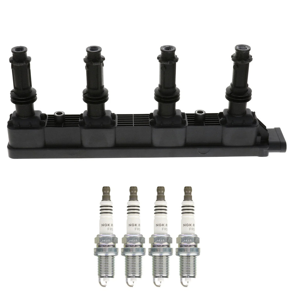 Set of 4 Bosch Ignition Coils & NGK Ruthenium HX Spark Plugs for Encore Cruze (2013–2019)