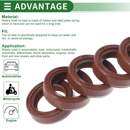 Set of 5 Oil Seal Rotary Shaft Seal FKM Rubber 18x25x7mm