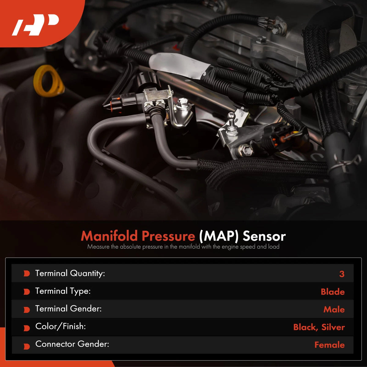 Pressure Sensor for Toyota Corolla, C-HR, iM, Scion iQ (2014–2021) 8963763010, 89637-63010