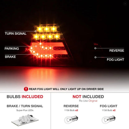 4X Black LED Taillights for BMW E46 3-Series Coupe (2000–2003) NTR6494B