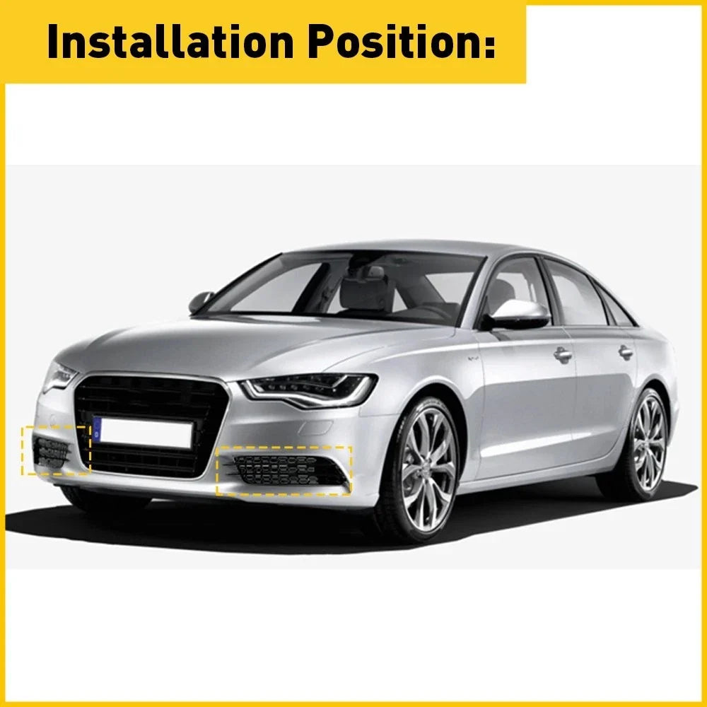 Pair Fog Light Lamp Cover Grille for Audi A6 C7 (2012–2015)