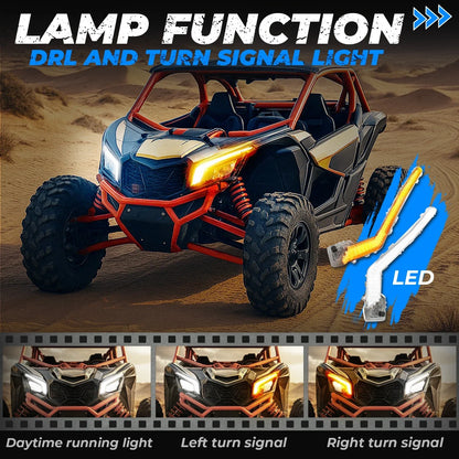 LED Turn Signal Light Chrome for Can Am Maverick X3 MAX R XDS/XRS Turbo (2017–2025)