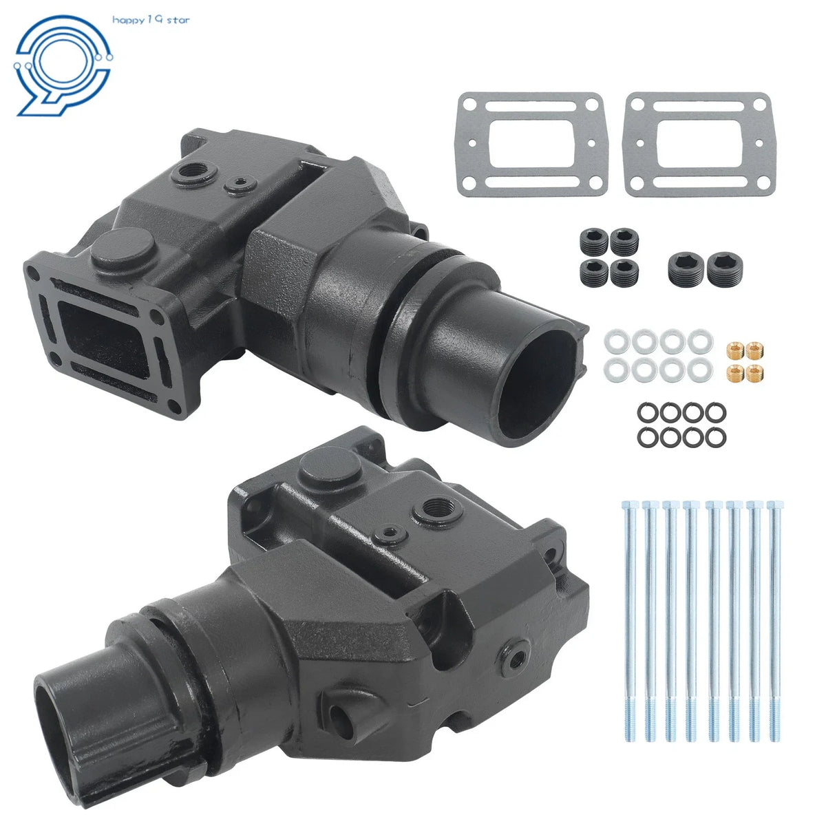 Set of 2 Exhaust Riser Elbow 4" for Volvo Penta OMC (913784, 3855270, 3850456)